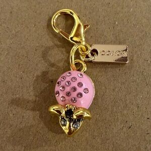 Coach Pink and Gold Mouse Keychain
